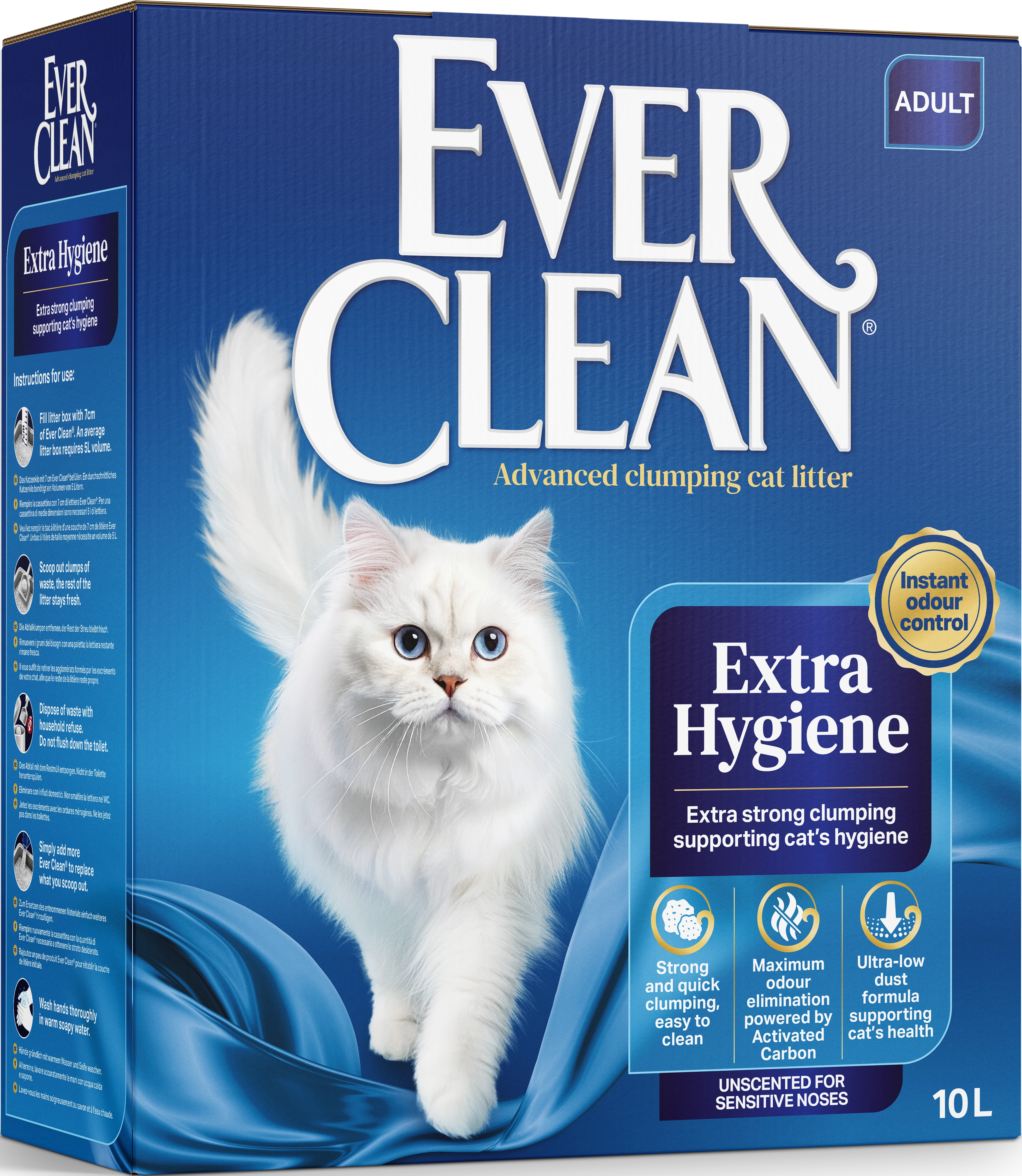 Ever Clean Extra Strong Kattegrus Uparfumeret Extra Hygiene 10 L